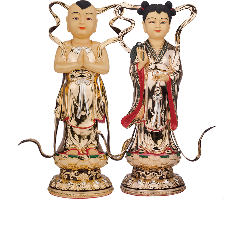 仏教美術 仏像 金童玉女観世音菩薩仏像 小仏像 銅製 銅器 仏教美術 仏像 金童玉女観世音菩薩仏像 小仏像 銅製 銅器