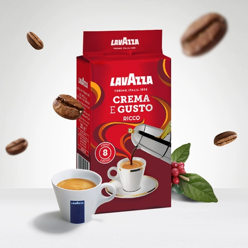 Lavazza Ricco Ricco Coffee Coffee Итальянец импортирован свежевылочный кофе -порошок глубокий жареный 250 г