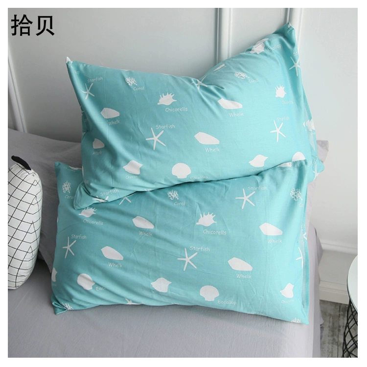 Vỏ gối bằng cotton nguyên chất với bộ gối cotton 48 * 74cm Bộ túi gối đơn Màu sắc có thể đảo ngược mà không có lõi