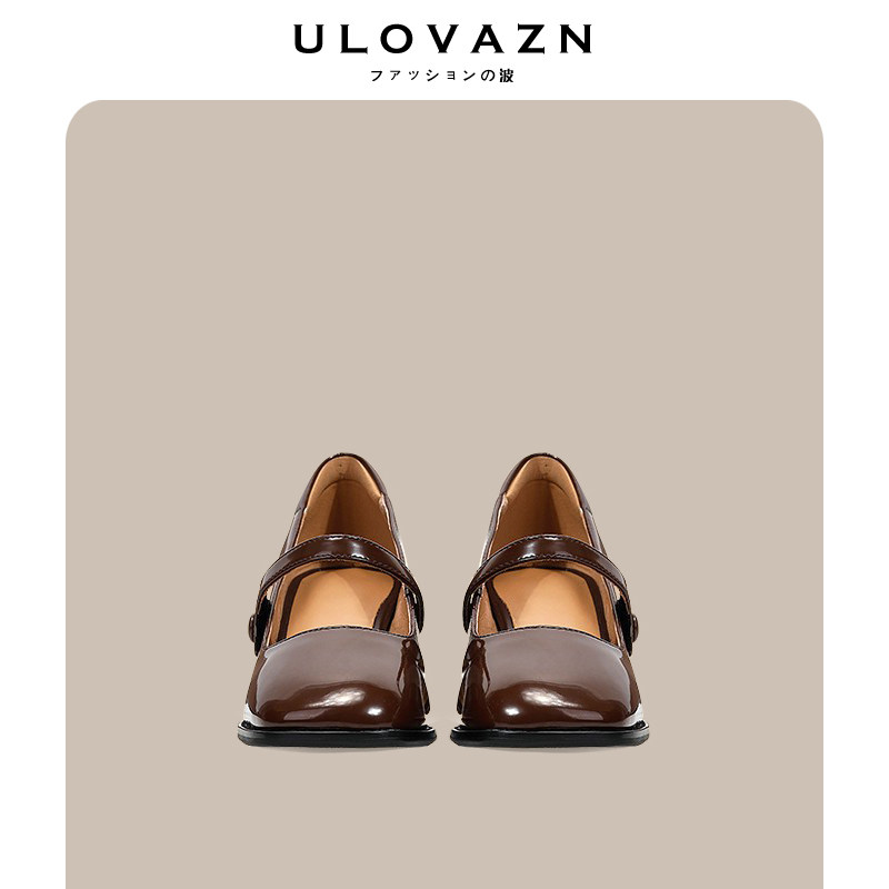 ULOVAZN Japan ~ summer new dark brown retro style Mary Jane women's shoes comfortable temperament with the trend