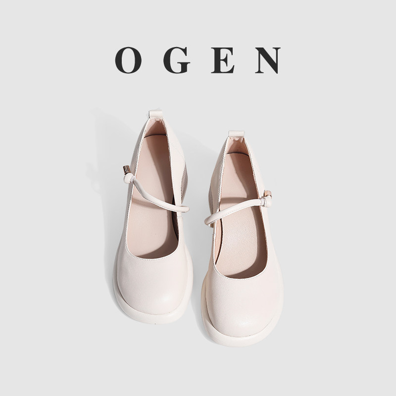 Ulovazn Japan ~ spring single shoes female black lean foot retro - foot with round - headed shallow mouth of Mary Japanese shoes