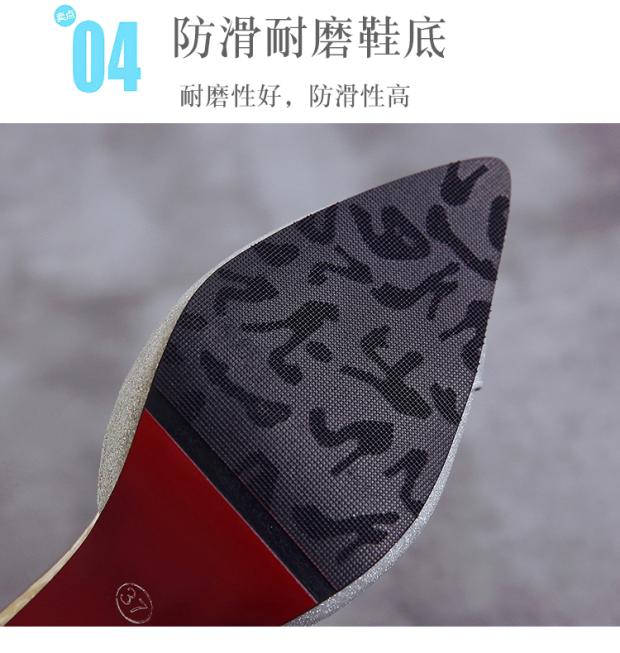 Xuân-Hè 2018 mới sandal cao gót nữ đính cườm mũi nhọn của phụ nữ dép converse