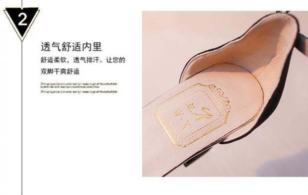 Mùa xuân và mùa thu Hàn Quốc của sandal mũi nhọn da lộn Baotou với giày cao gót có khóa rỗng với đế dày với giày đơn nữ mùa hè dép hermes nữ chính hãng
