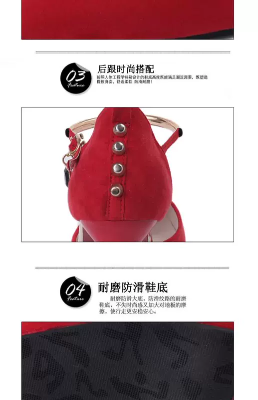 2018 xuân nông miệng đen nhọn giày cao gót stiletto gợi cảm giày đơn từ khóa dây đeo dép nữ giày cưới thủy triều sandal nữ đế thấp