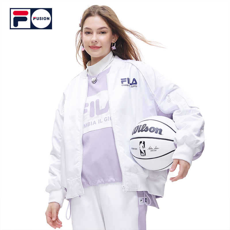 FILA FUSION Fila tide brand 2022 spring new women's fashion color contrast warm sports padded jacket