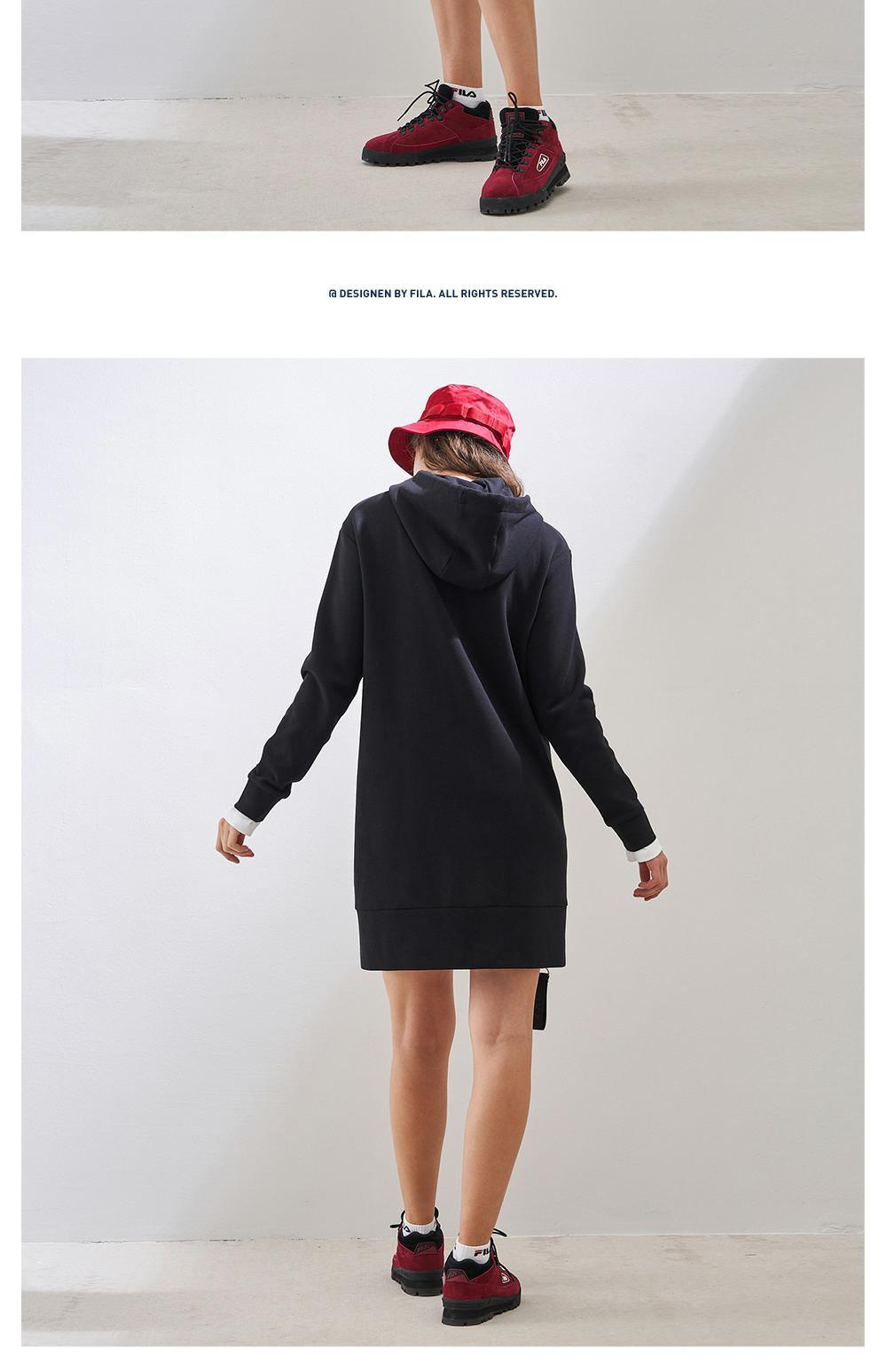 Áo len nữ Fila Fila 2019 xuân mới có khóa kéo có thể được phân chia trong chiếc áo len dài trùm đầu cho nữ - Thể thao lông cừu / jumper áo đôi thu đông
