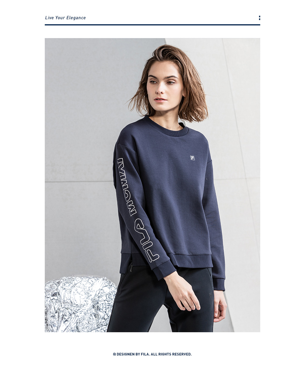 Áo len nữ Fila Fila 2019 xuân mới giản dị thể thao áo thun xu hướng thời trang áo len nữ - Thể thao lông cừu / jumper áo thun tay dài nam hàn quốc