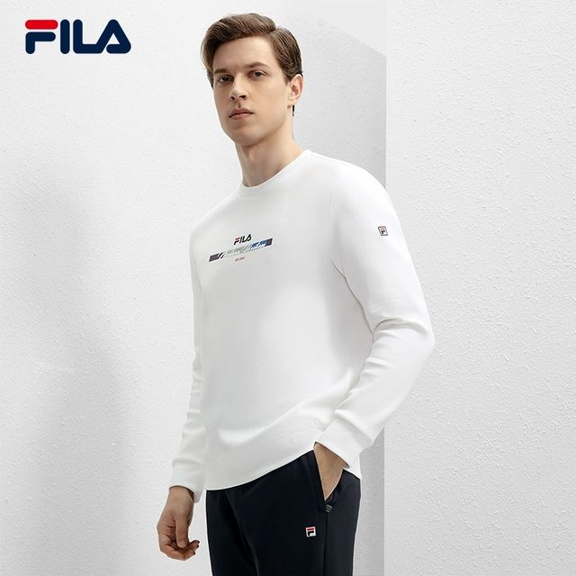 FILA ຢ່າງເປັນທາງການຂອງຜູ້ຊາຍ knitted pullover 2024 ພາກຮຽນ spring ຄົນອັບເດດ: ໃຫມ່ງ່າຍດາຍ sweatshirt ບາດເຈັບແລະພື້ນຖານ