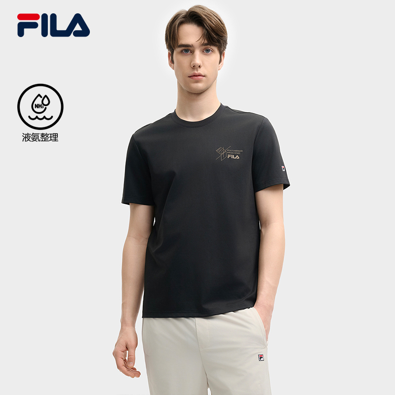 Fila Short-Sleeved T-Shirt Men's 2025 Summer New Official Men's Round-Neck Pullover Simple and Versatile Top Fila Short-Sleeved T-Shirt Men's 2025 Summer New Official Men's Round-Neck Pullover Simple and Versatile Top