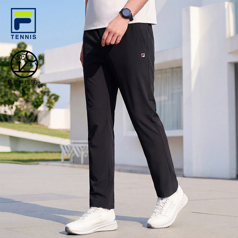 Sun Protection | Fila Official Men's Knitted Trousers 2026 Summer New Tennis Sports Basic Straight Pants