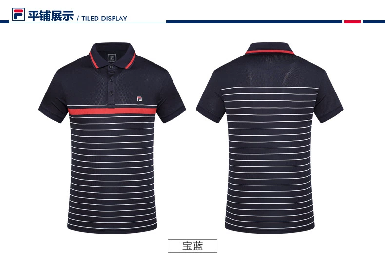 FILA Fila Nam Ngắn POLO2018 New Casual Thể Thao Thoáng Khí Skinny của Nam Giới Tops Ngắn Tay Áo Sơ Mi