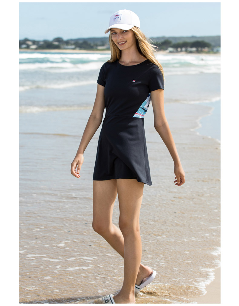 FILA Fila dress 2018 mùa hè mới đơn giản thanh lịch thoải mái thể thao thoáng khí ăn mặc giản dị quần áo thể thao nữ đẹp