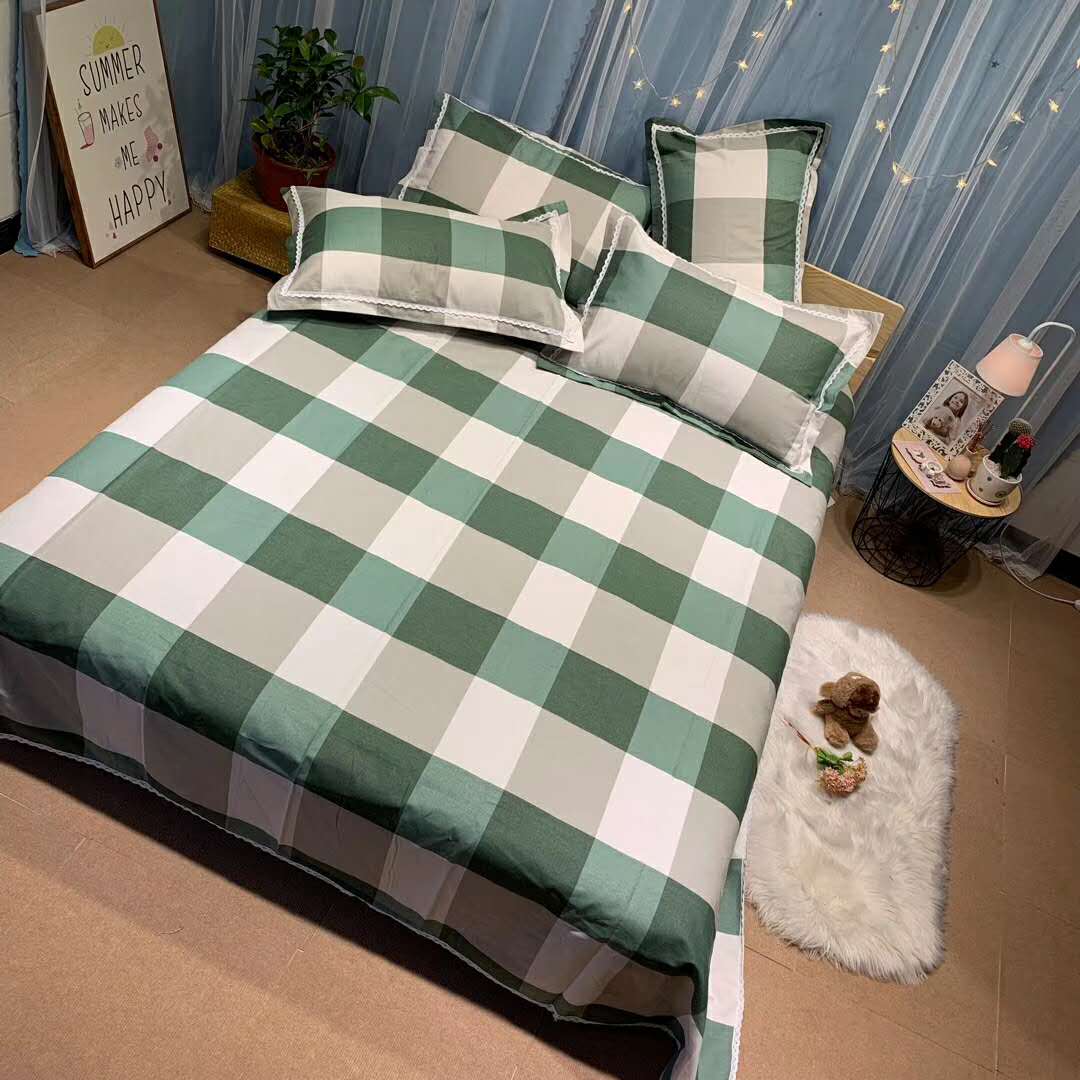 Bông vải thô cũ ba mảnh 100% cotton và vải lanh dày mã hóa mat mềm mat ba mảnh 1.51.8 giường - Khăn trải giường ga giường cưới