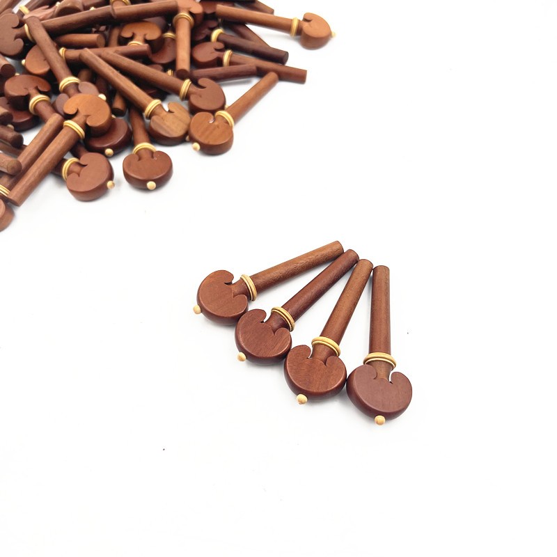 Violin harmonica chord button set of 4 dates wood inlaid yellow poplar violin shaft violin accessories 4 4