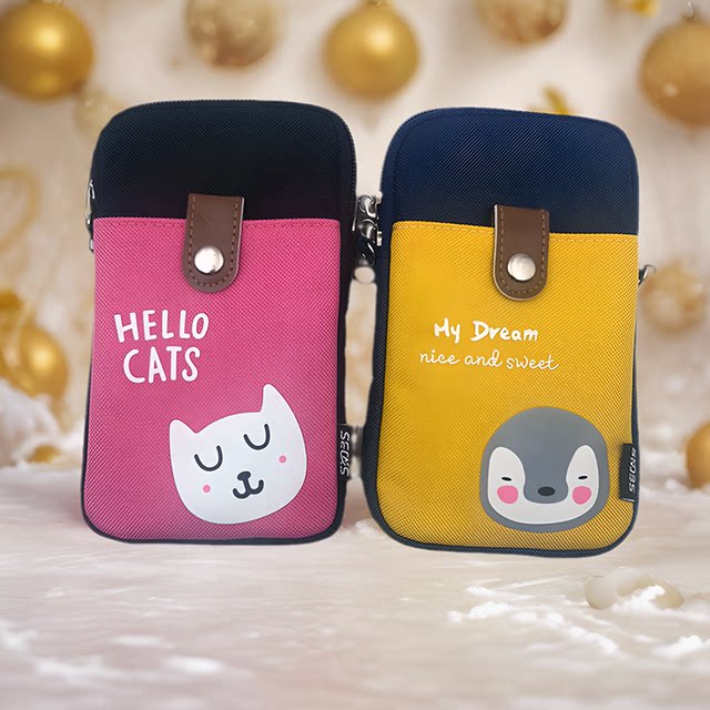 Color mobile phone bag charging treasure storage fashion leisure bag mobile power protection cloth cover cute digital messenger bag