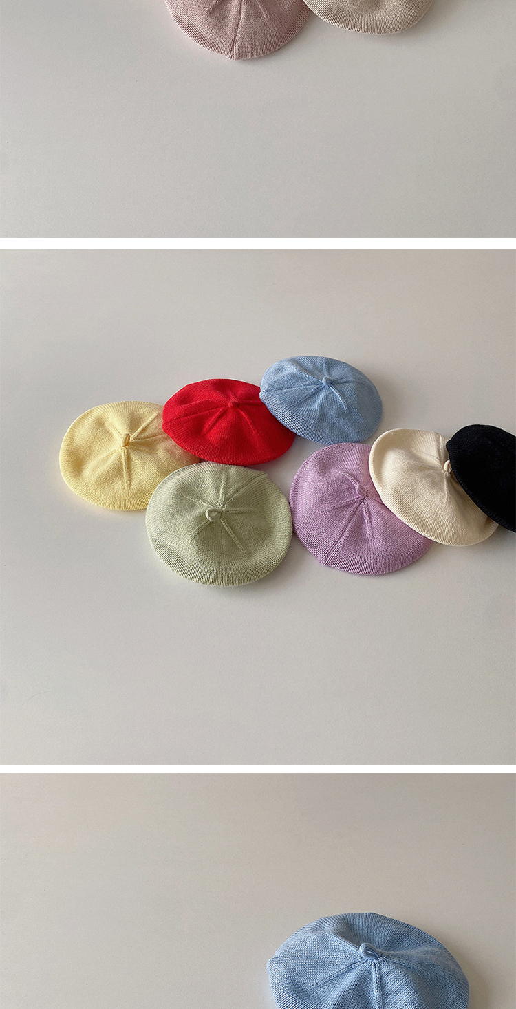 Filles Mignon Sucré Couleur Unie Chapeau Béret display picture 2