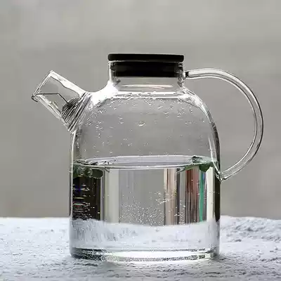 Large-capacity heat-resistant filter glass pot Cold water pot thickened flower tea pot Heat-resistant glass teapot cold water pot Transparent