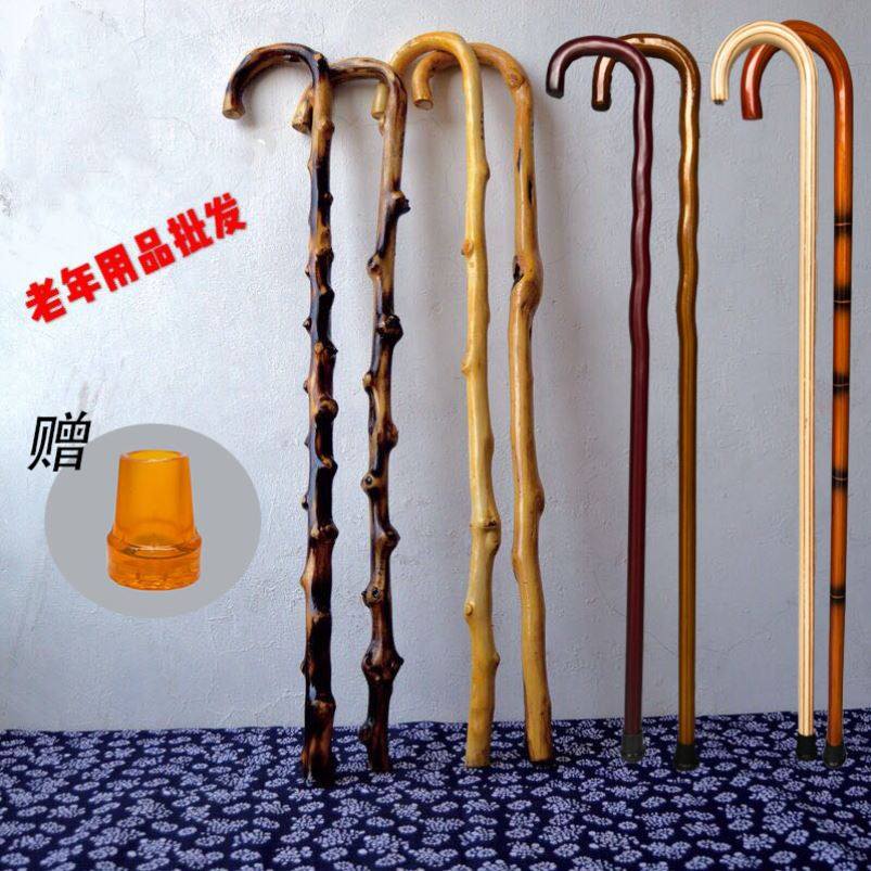Cane Eight-wood-wood climbing solid wood mountaineering anti-slip multifunctional old age 2019 The old quality is inflective with a walking stick