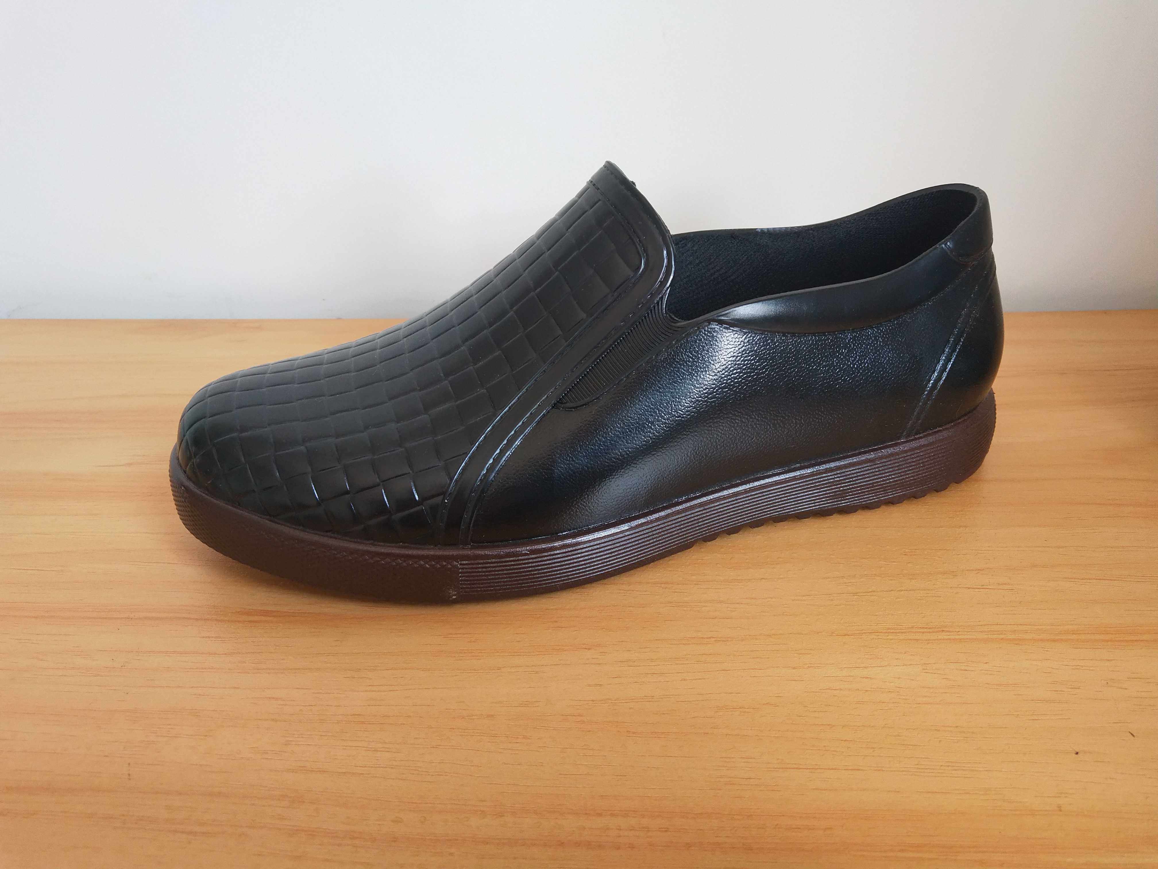 Spring and autumn men's rain boots leather pattern overshoes non-slip rain boots waterproof work shoes low top short tube rubber shoes Juli light shoes