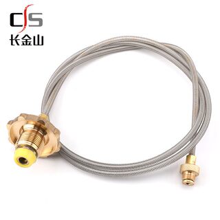 Gas tank adapter pipe, outdoor stove head and stove modification using household liquefied gas cylinder adapter conversion line