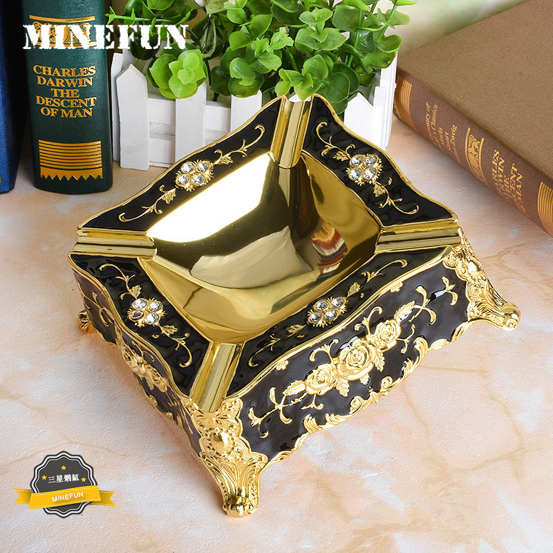 European-style large creative metal ashtray personality trend living room luxury living room home office Internet cafe hotel