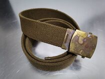 Chinese aid to North Korea Copper clip canvas belt Old North Korean folk goods Old North Korean copper buckle belt vintage