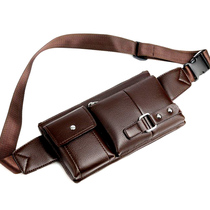 Korean version of the new mens fanny pack mobile phone bag coin purse Mens crossbody bag small backpack dual-use bag Sports and leisure bag