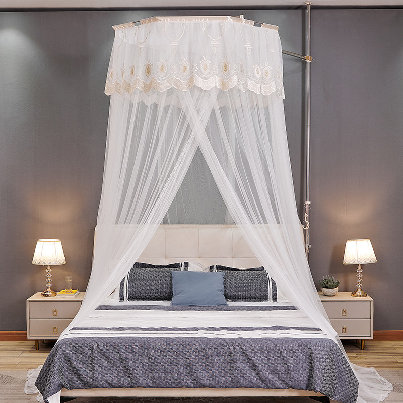 New Ground Pole Mosquito Net 1 8m Bed Home Bed Mantle Dome Palace Princess Suspended Ceiling 1 5 m adjustable bracket