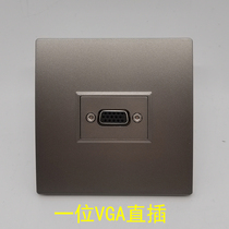 Dark gray type 86 one VGA panel female to female direct plug computer monitor projector video multimedia