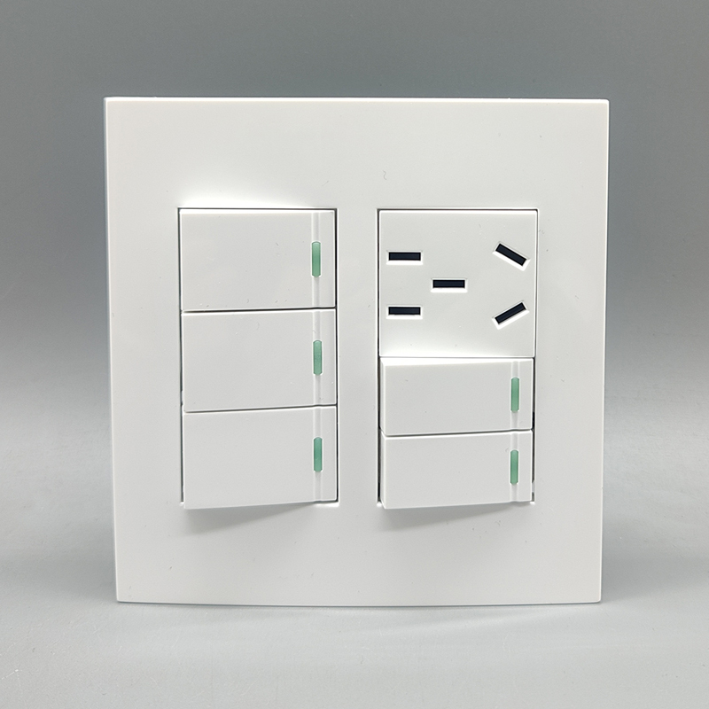 120 Type Panel 5-Gang Switch Panel Small Five-Hole Power Supply Household Concealed Five-Gang Dual-Control Single-Control Five Switches