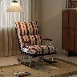 Retro Rocking Chair Adult's Recliner Balcony Casual Sleepable Reclining Casual Backrest Rocking Chair Bean Bag Sofa Single Chair
