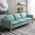 Sofa vải Bắc Âu căn hộ nhỏ phòng khách nhỏ đôi sofa ba người đơn giản hiện đại kinh tế mới sofa - Ghế sô pha