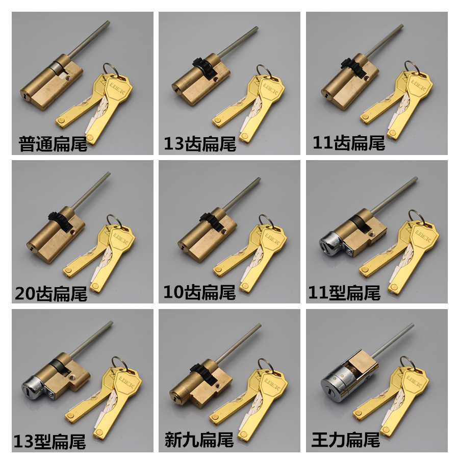 Stainless steel fingerprint password lock Smart lock Automatic lock core Half square rod flat rod C-class lock core with long tail