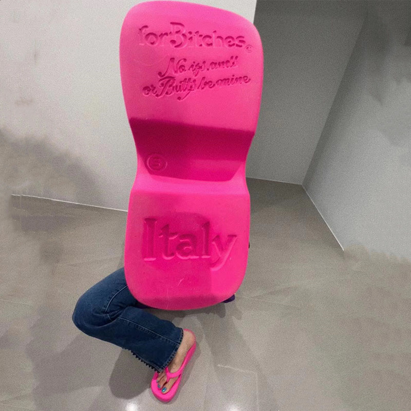 soft sole Square-Toe Thick-Soled Slippers for Women, European and American Style, Barbie Pink Jelly Color, Beach Waterproof Platform Flip-Flops for Women