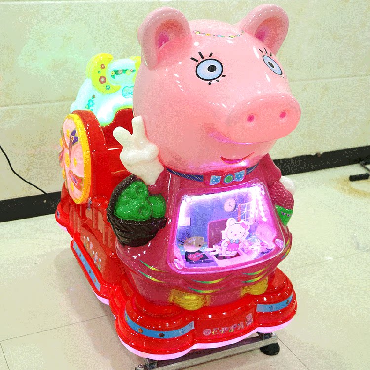 New coin-operated children's rocking car pig rocking machine electric commercial supermarket door with music rocking car home