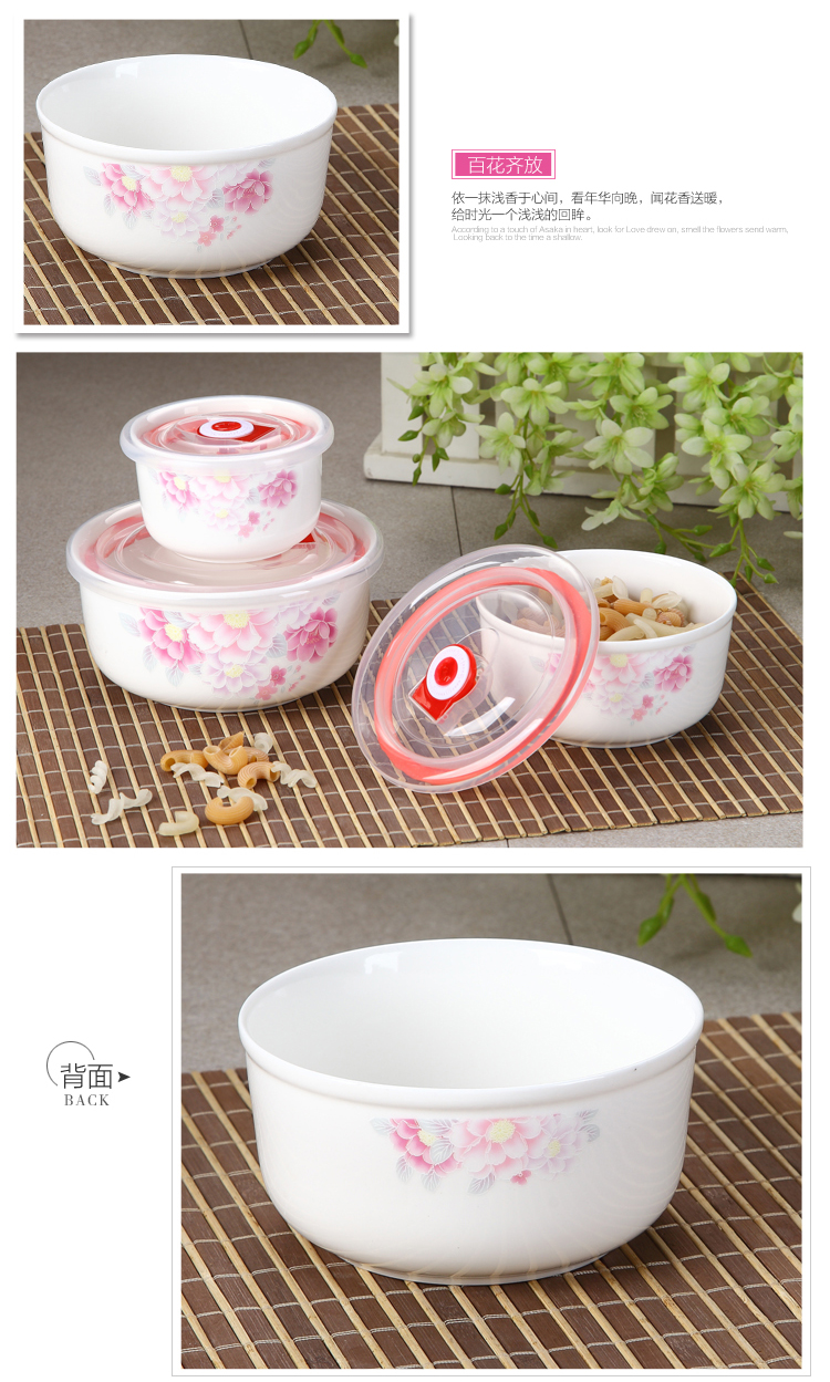 Gome 5/6 inch tủ lạnh bát tươi lò vi sóng hộp lưu trữ hộp kín bát lớn bát mì ăn liền - Hộp cơm điện sưởi ấm hộp com giữ nhiệt elmich