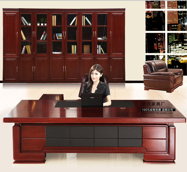 Office furniture paint large Banquet boss table manager desk paste wooden office chair combination