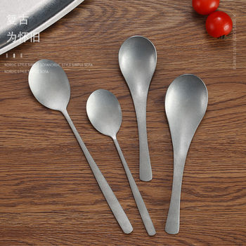 Retro korean spoon snowflake gray tableware