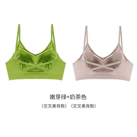 Зеленый бутон + цвет молочного чая [красота с перекрестной спиной]