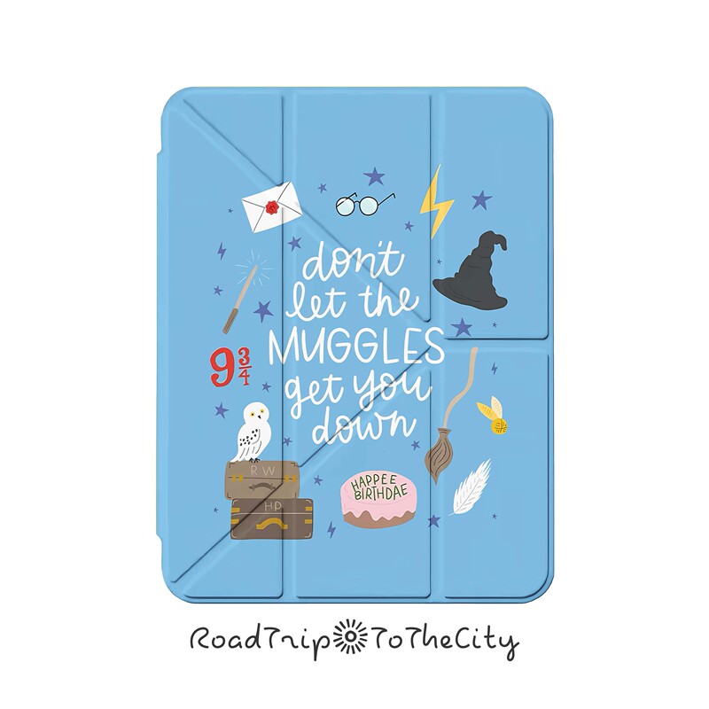 Tablet Protective Case [Harry Potter Blue Muggle] Apple iPad Huawei Oppo Xiaomi Vivo Samsung Oneplus Redmi Y-Type 70% off Cover High-Transparency Acrylic Base Case N0893 Blue