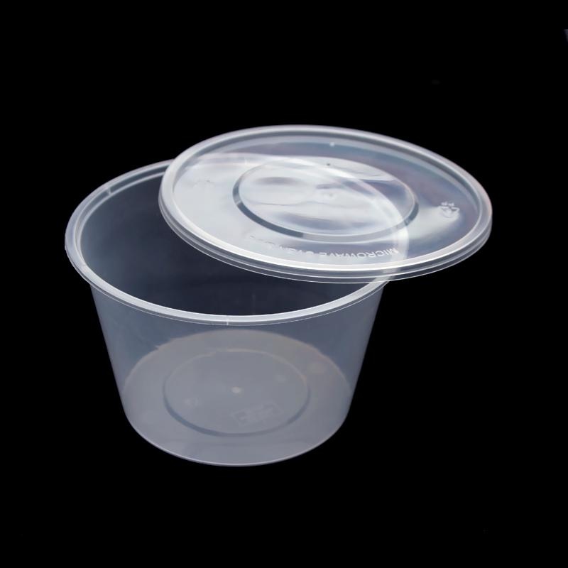 1000ml disposable lunch box Plastic transparent round packing box with lid Delivery lunch box soup bowl packing bowl