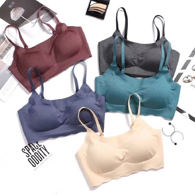 Japan No Marks Underwear woman No steel ring 100 Lapped Breast harness student Wrap Breast wrap Comfortable Sports Vest Bra