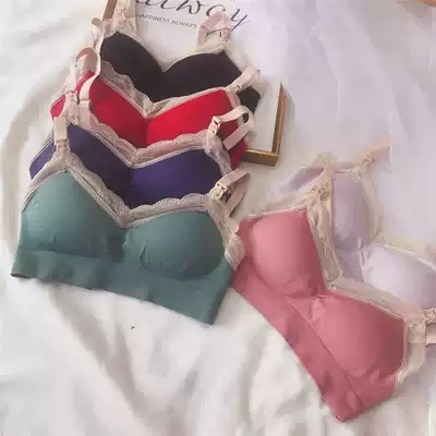 Comfortable lactation bra gathered anti-sagging bra postpartum lactation pregnancy without steel ring upper support pregnant women underwear women
