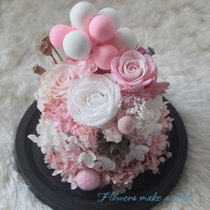 Special import Eternal Flower Rose Gift Box Glass Cover Rattan Ring Birthday Gift Valentines Day Gift