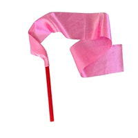 Розовая шелковая ткань шириной 1 метр и 10 см с палкой с палкой