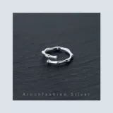 Модное бамбуковое регулируемое кольцо, серебро 925 пробы, простой и элегантный дизайн, в корейском стиле