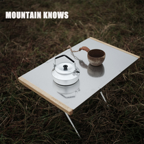 Outdoor folding small steel table Coleman Japanese portable barbecue table stainless steel camping high temperature resistant picnic table