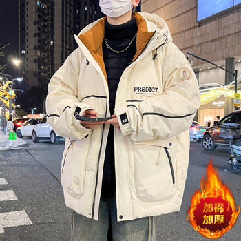 Winter Cotton-Padded Jacket for Boys, Middle and High School Students, Thickened and Warm Cotton Clothing, Stylish Winter Coat for Teenagers and Older Children