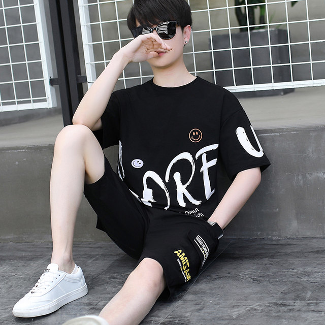 13 Middle and high school students short-sleeved T-shirts 12-15 years old boys handsome summer clothes 14 Teenagers men's suits 16