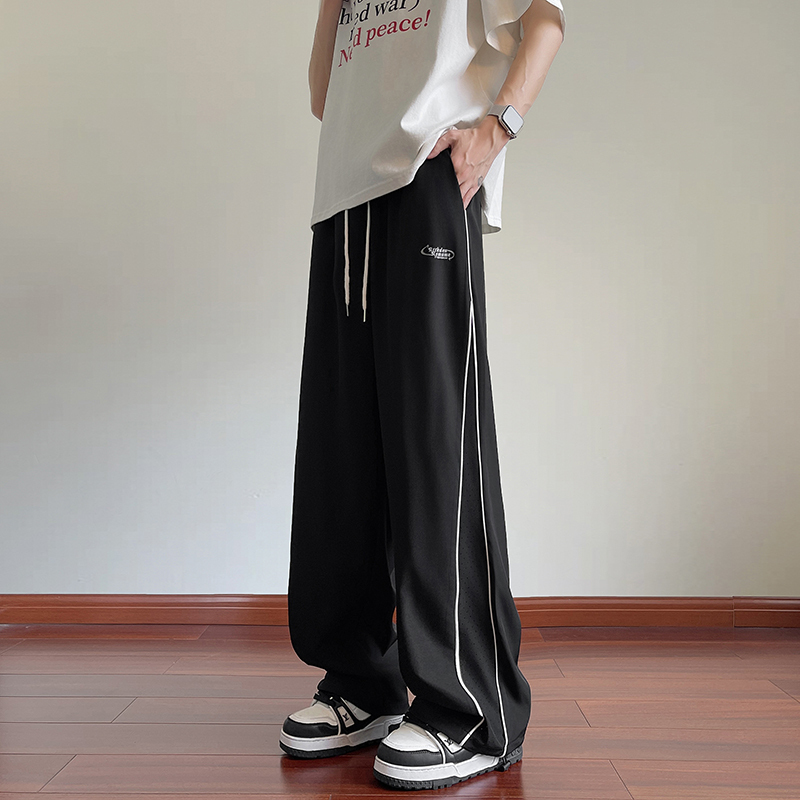 Summer Ice Silk Pants for Boys, Teenagers, High School and Junior High School Students, Casual Long Pants, Big Kids, Thin, Quick-Drying Sports Sweatpants